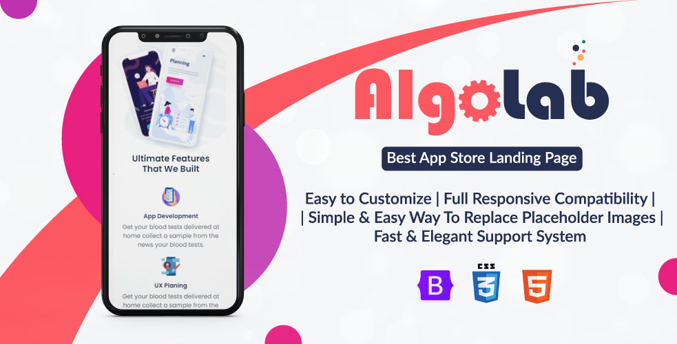 AlgoLab - Html App and Software Promoting Website