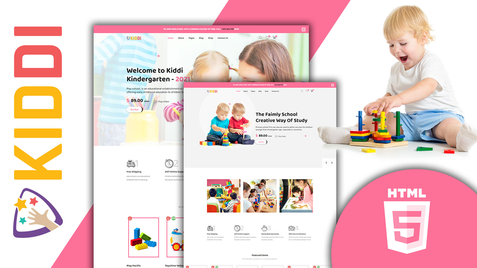 Kiddi Colorful Kids Store HTML5 Website template