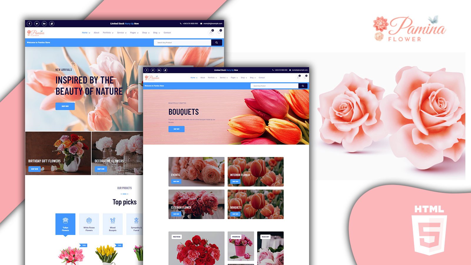 Pamina Swift Florist and Flower Shop HTML5 Website template