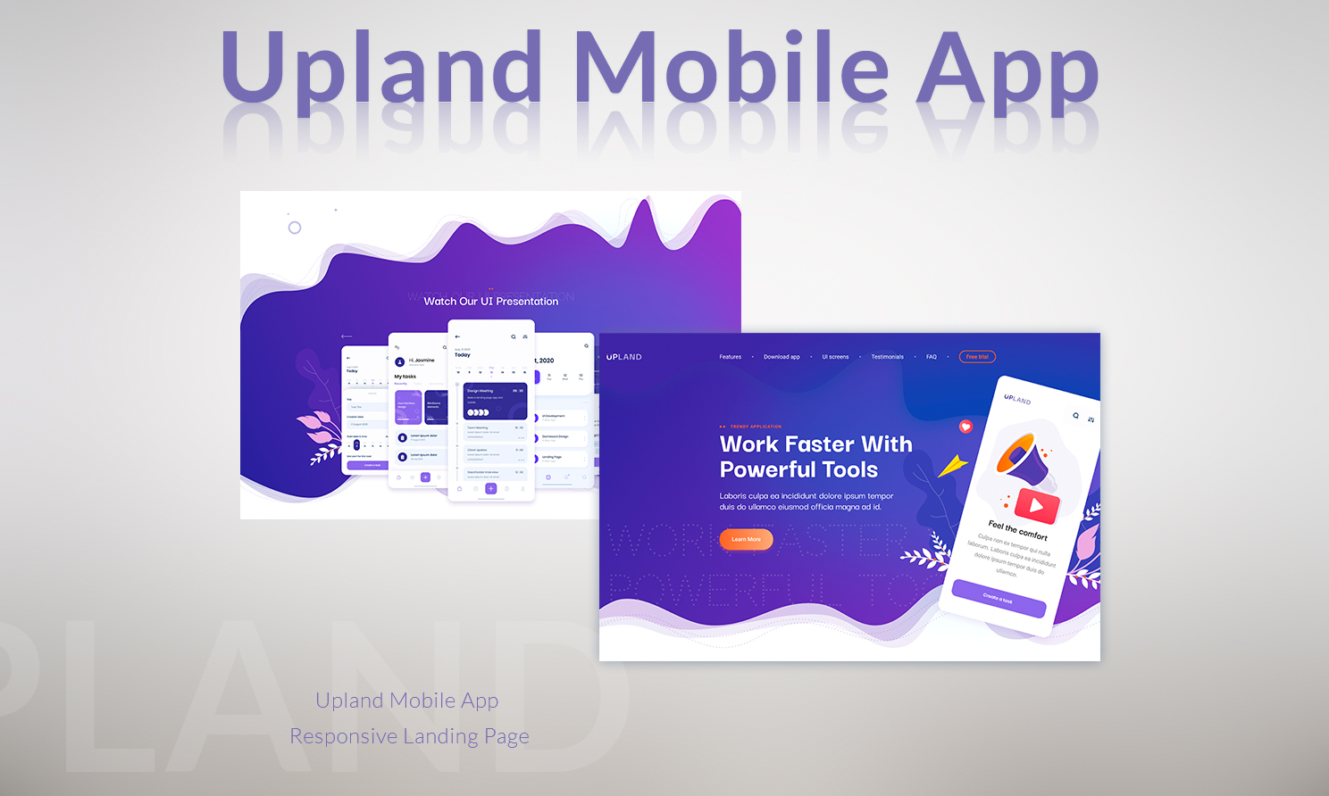 Upland - Mobile App Landing Page