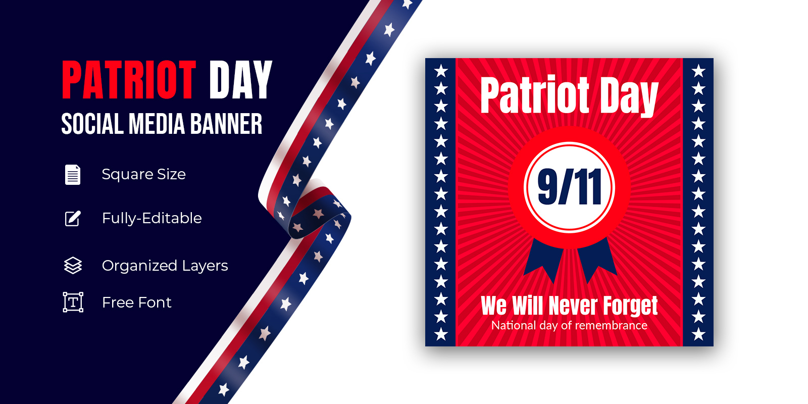 Patriot Day 9-11 Logo We Will Never Forget 11 September Social Media