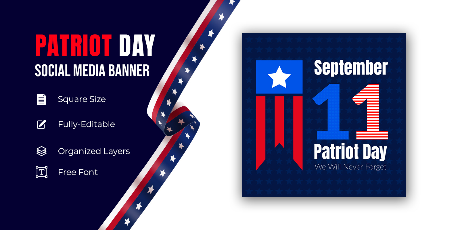 American Patriot Day 9/11 We Will Never ForgetSocial Media