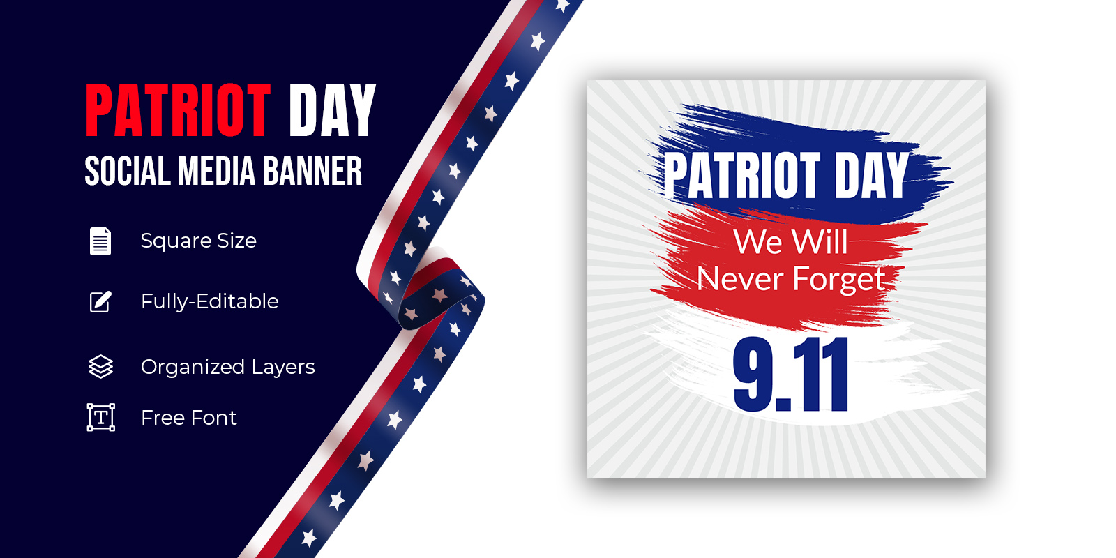 911 Patriot Day Background Patriot Day September Vector