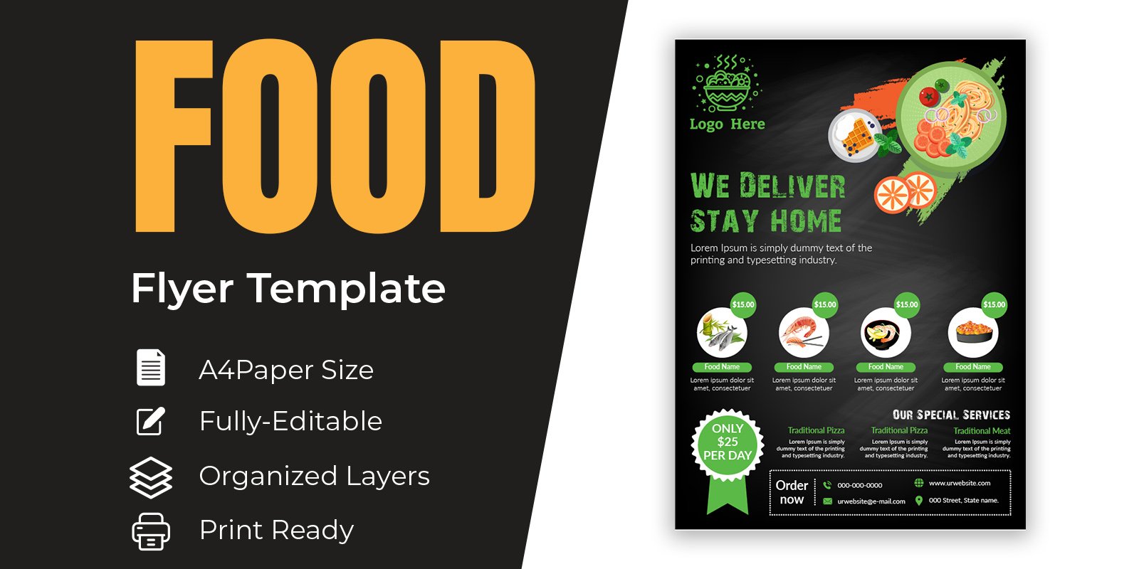 Fast Food Menu Banner Poster Flyer Templates