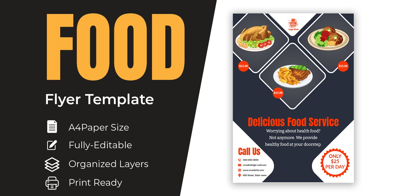 Delicious Food Order Service Template Design