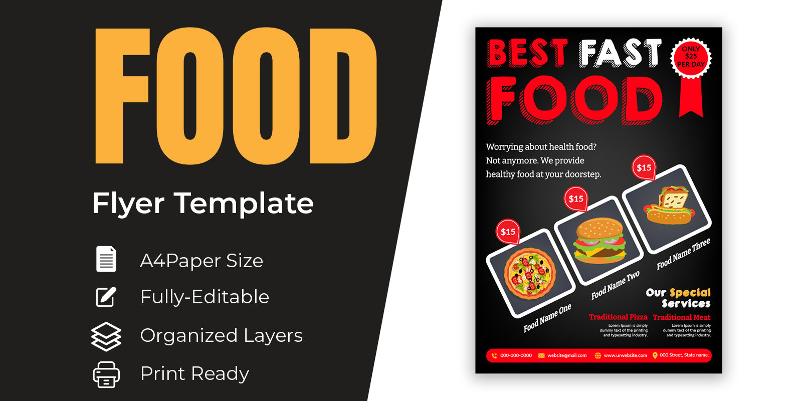 Food Ordering Green Color Restaurant Menu Template