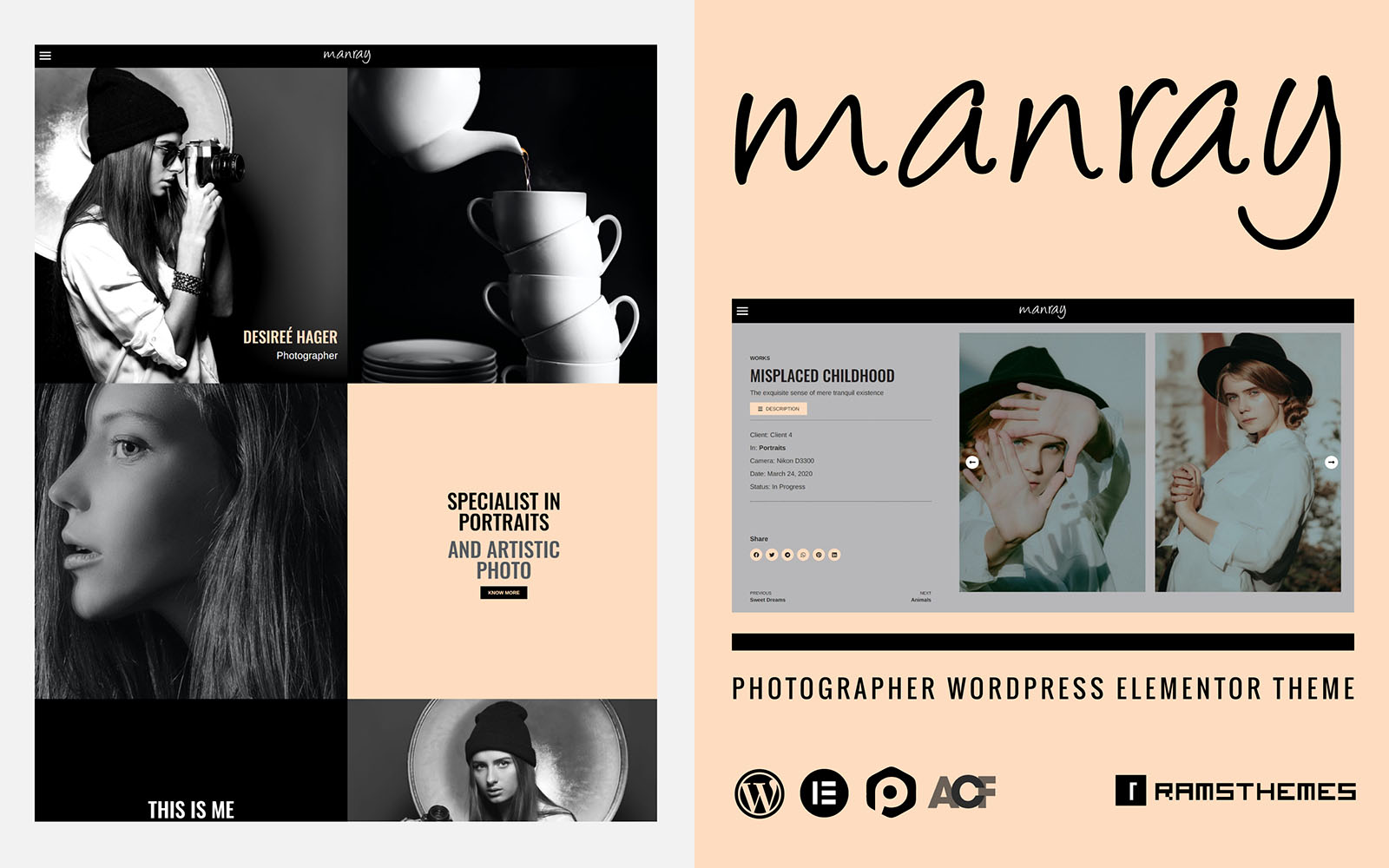 MANRAY - Photographer WordPress Theme