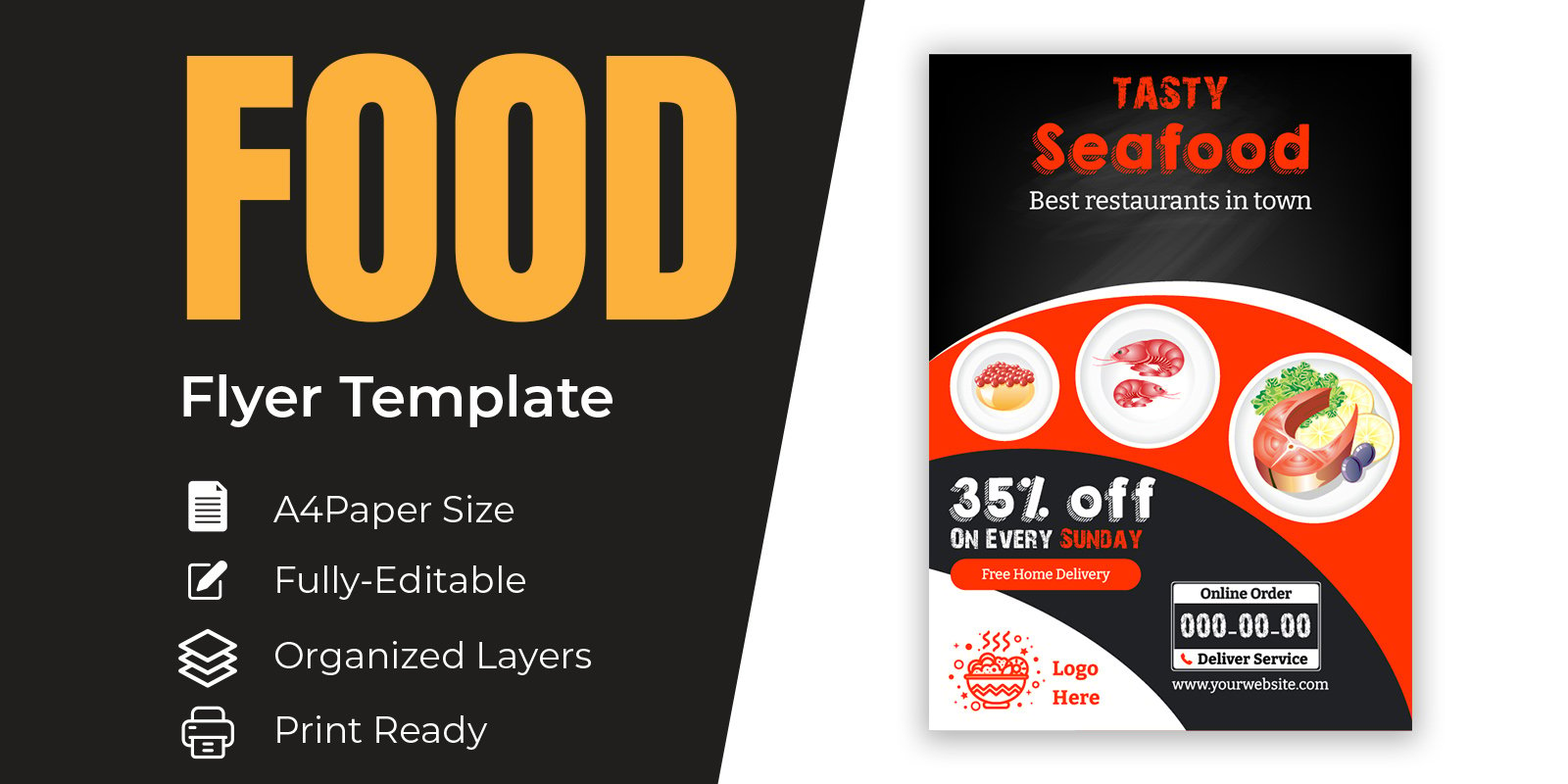 SeaFood Fish Restaurant Menu Design Templates