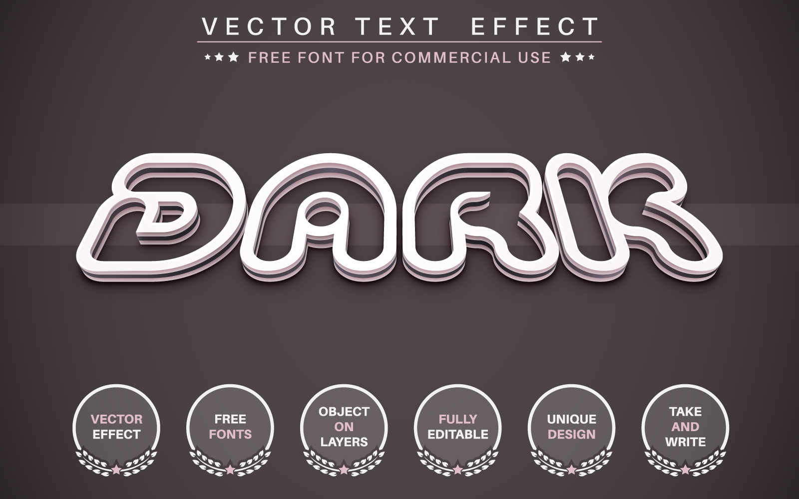 Dark - Editable Text Effect, Font Style, Graphics Illustration