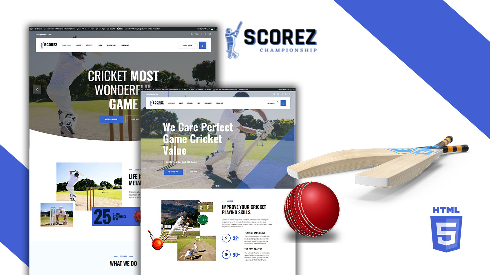 Scorez Cricket and Baseball HTML5 Website template