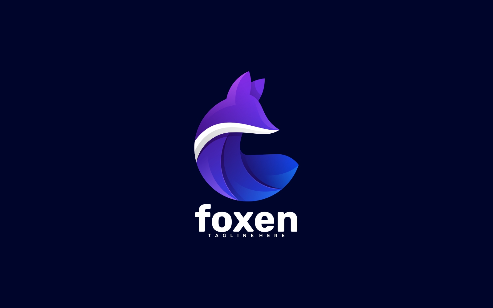 Head Fox Gradient Logo Template
