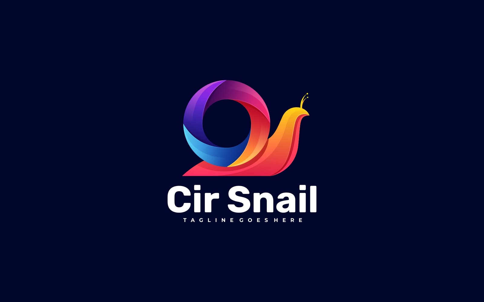 Circle Snail Colorful 3D Gradient Logo