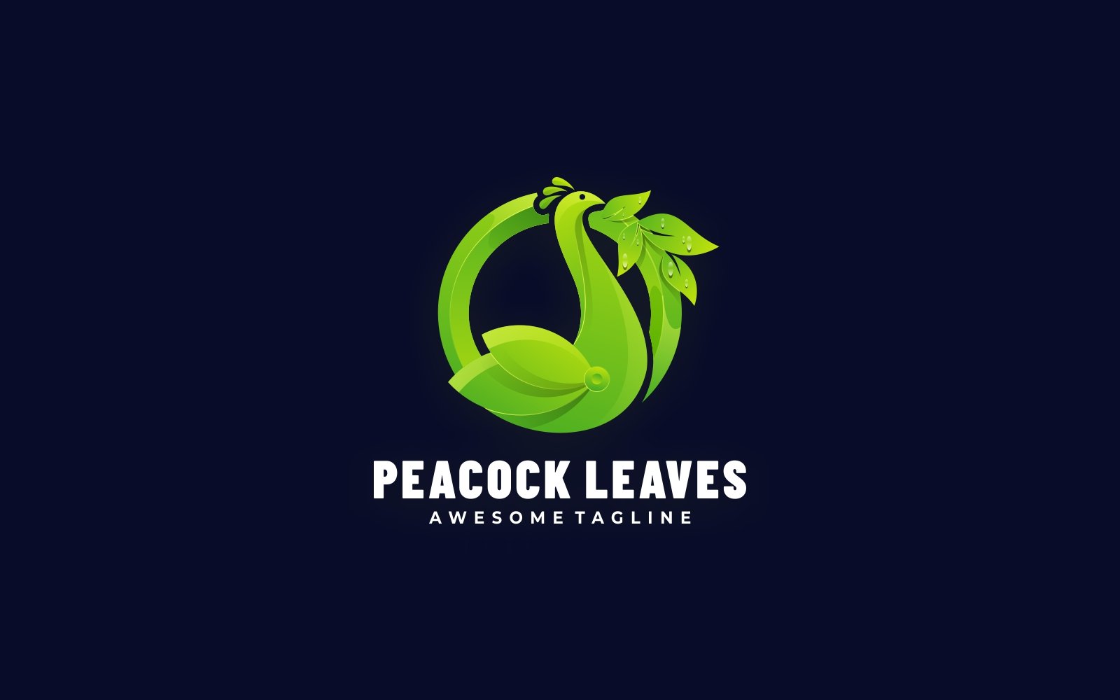 Peacock Leaves Gradient Logo