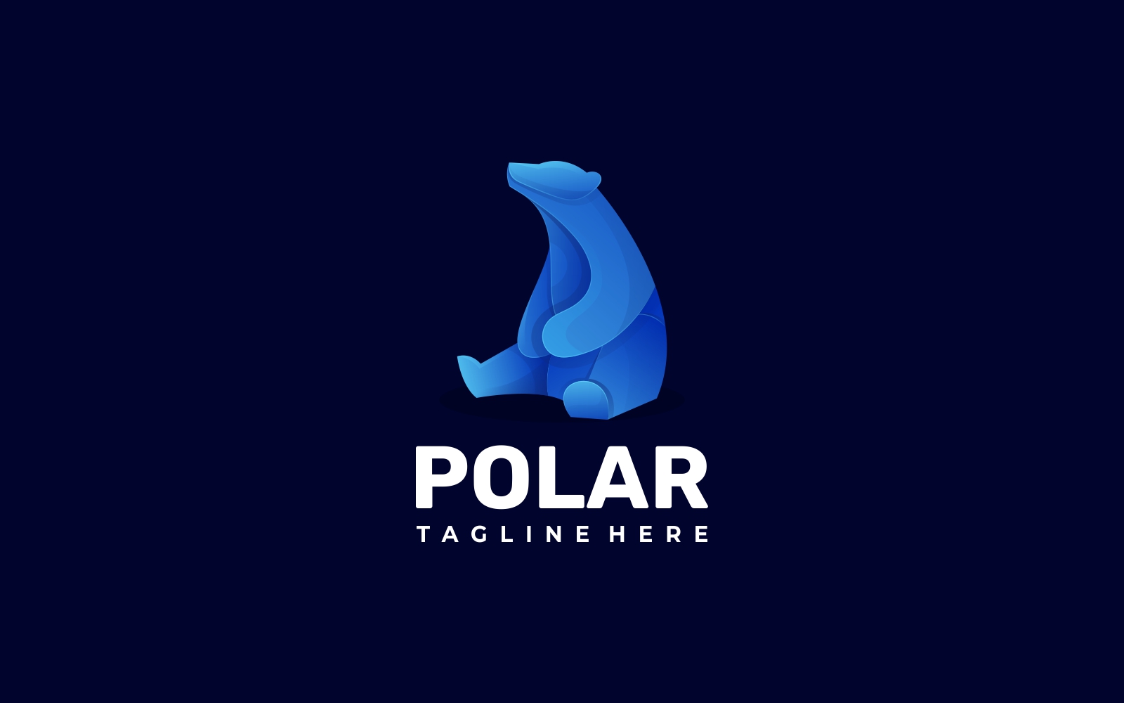 Polar Bear Gradient Blue Logo Style