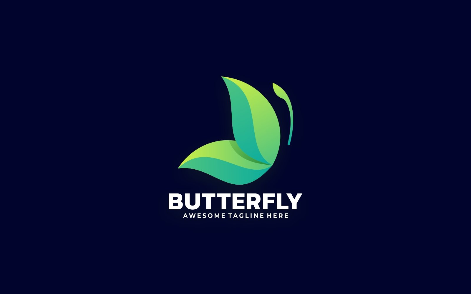 Butterfly Gradient Logo - Shades of Green