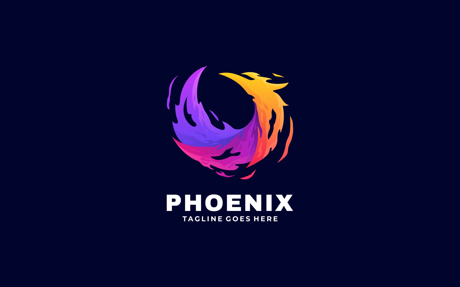 Flame Phoenix Colorful Logo