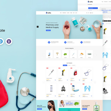 Clinic Doctor OpenCart Templates 190211