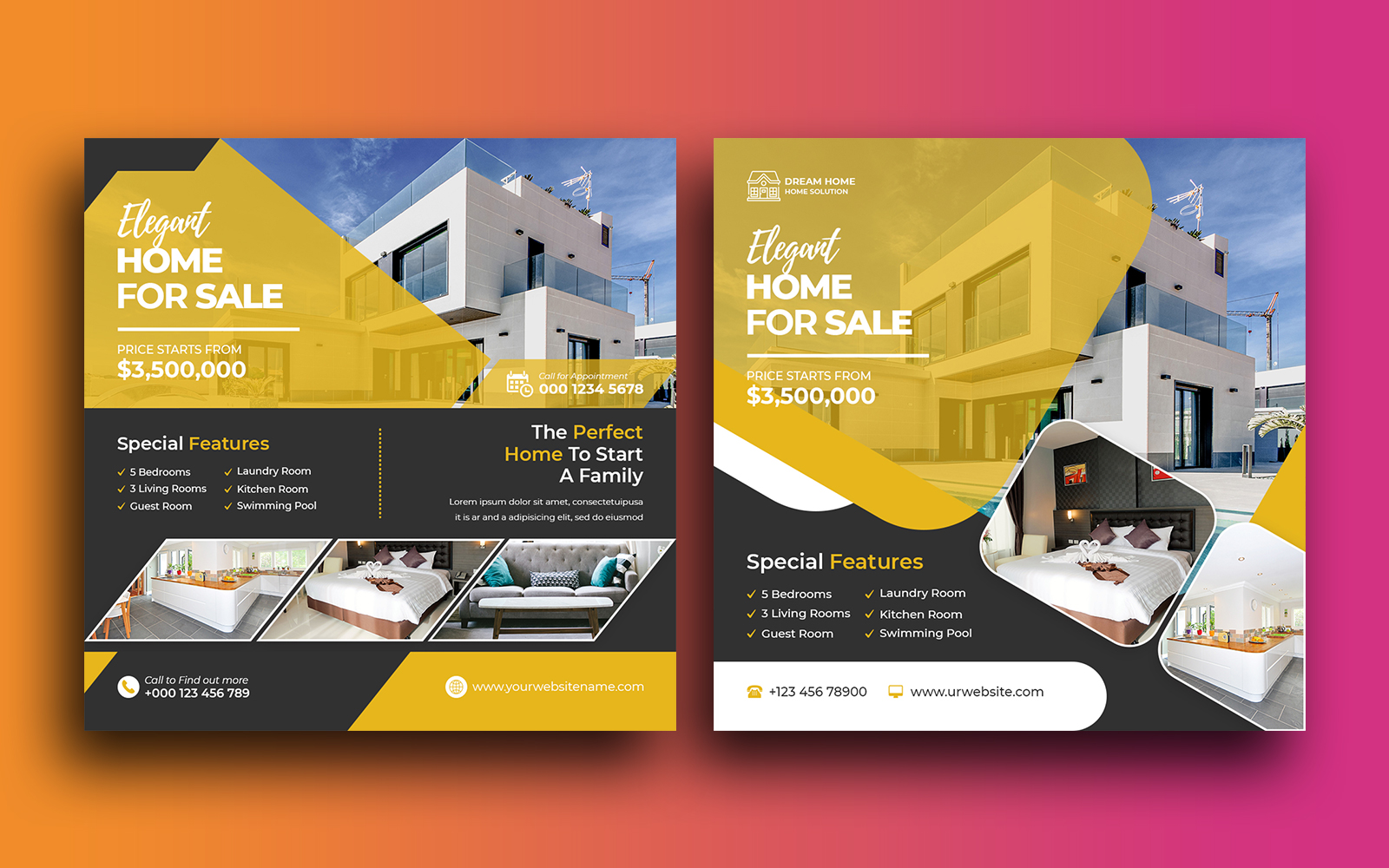 Elegant Real estate social media post template