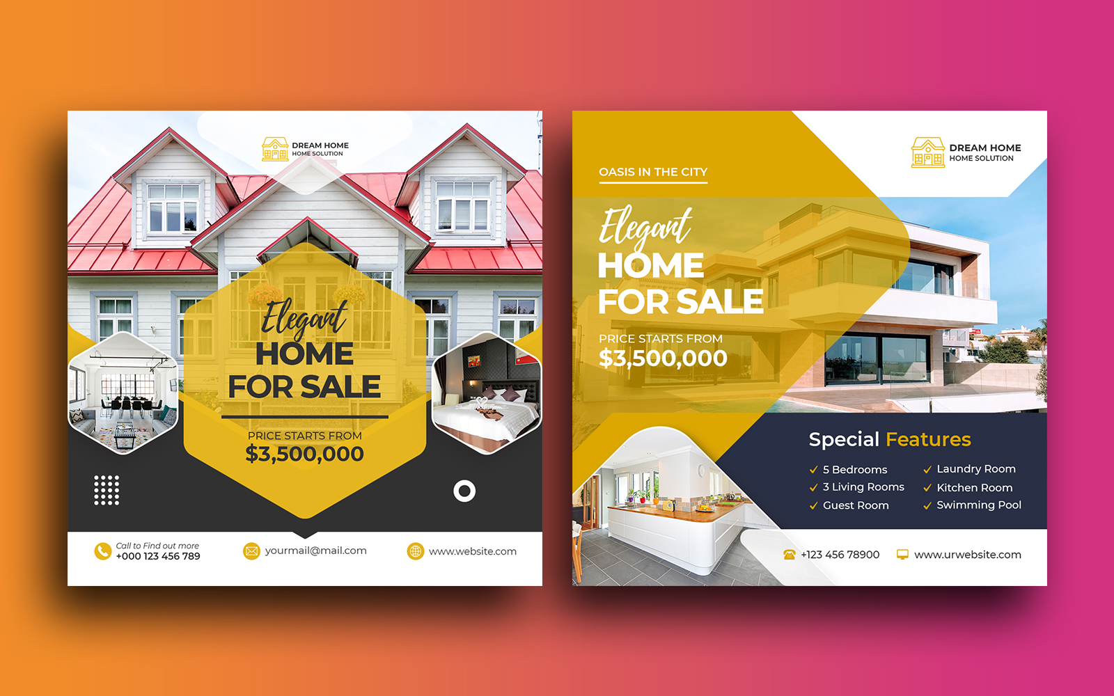 Real Estate Social Media post square banner Template