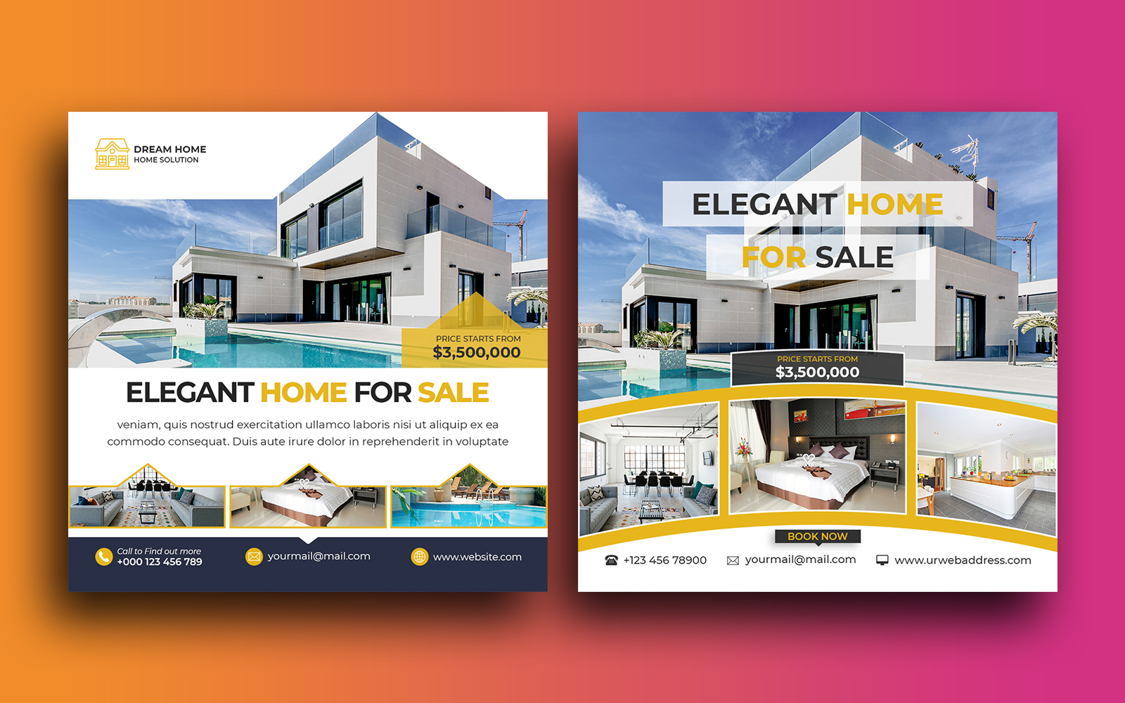 Modern Real estate Instagram post design template