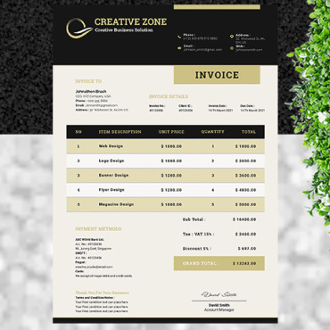 Invoicebusinesscleanclean Invoicecorporatecreativeelegantexcelgreen Corporate Identity 190733