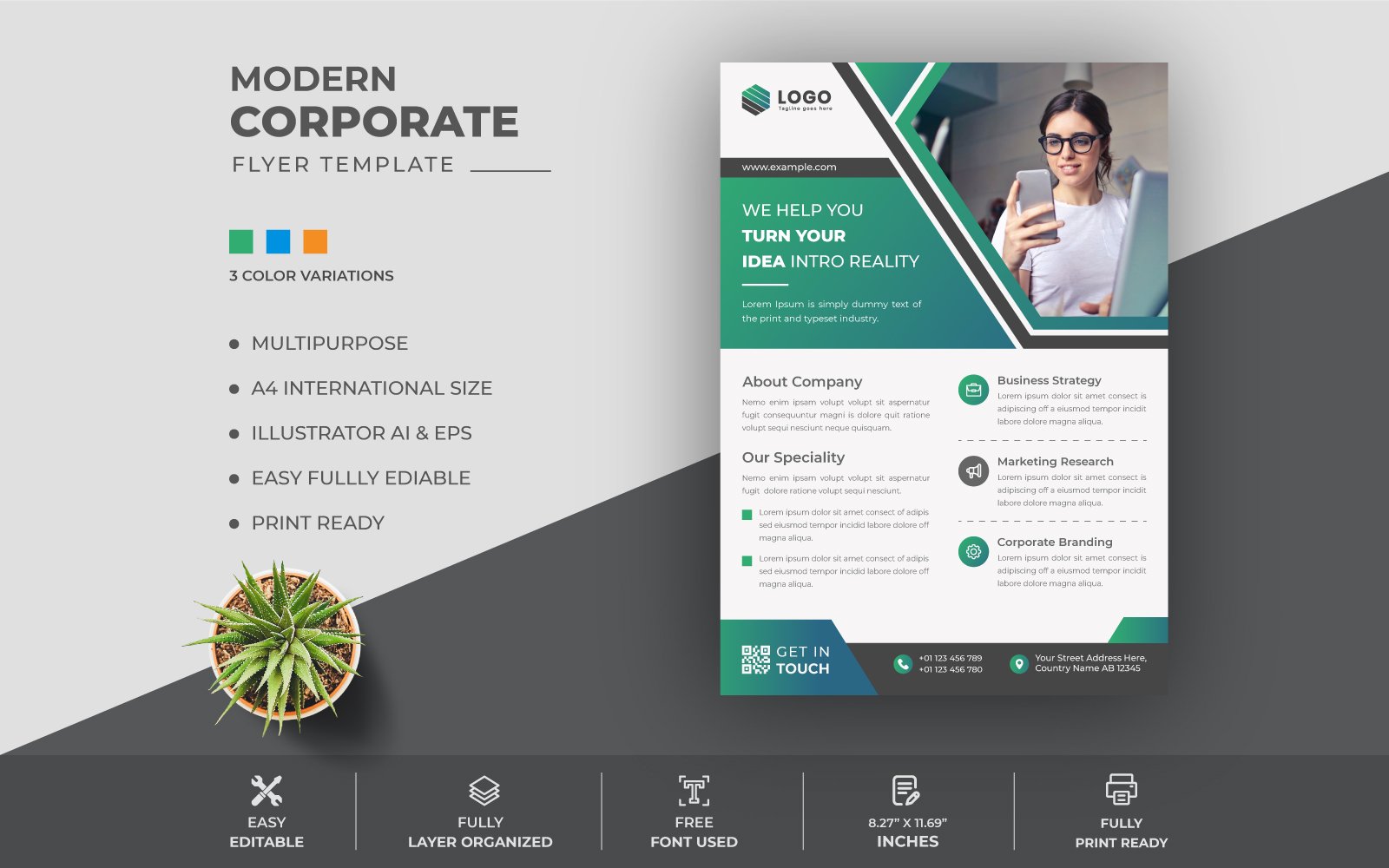 Modern Clean Corporate Flyer Design Template