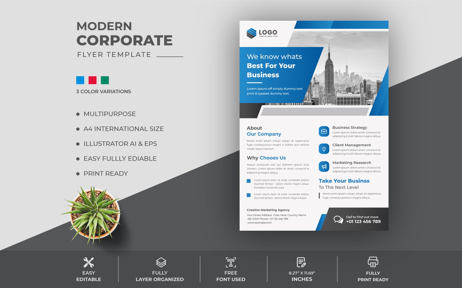 Creative Clean Corporate Business  Flyer Template