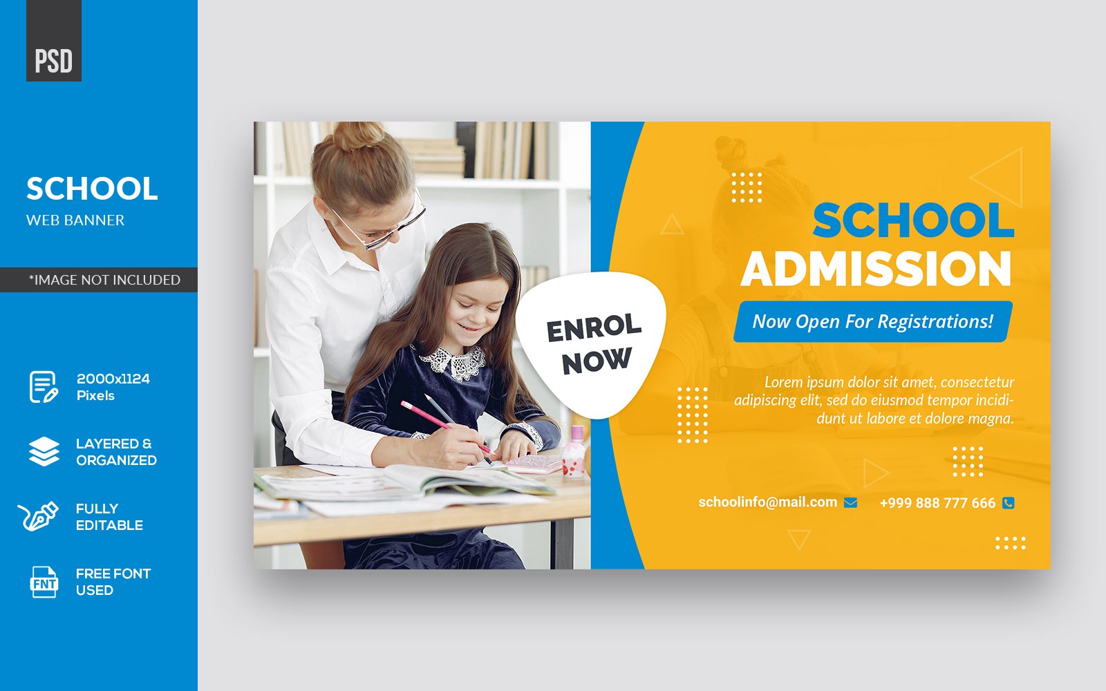 School Registration Web Banner Corporate Identity Template