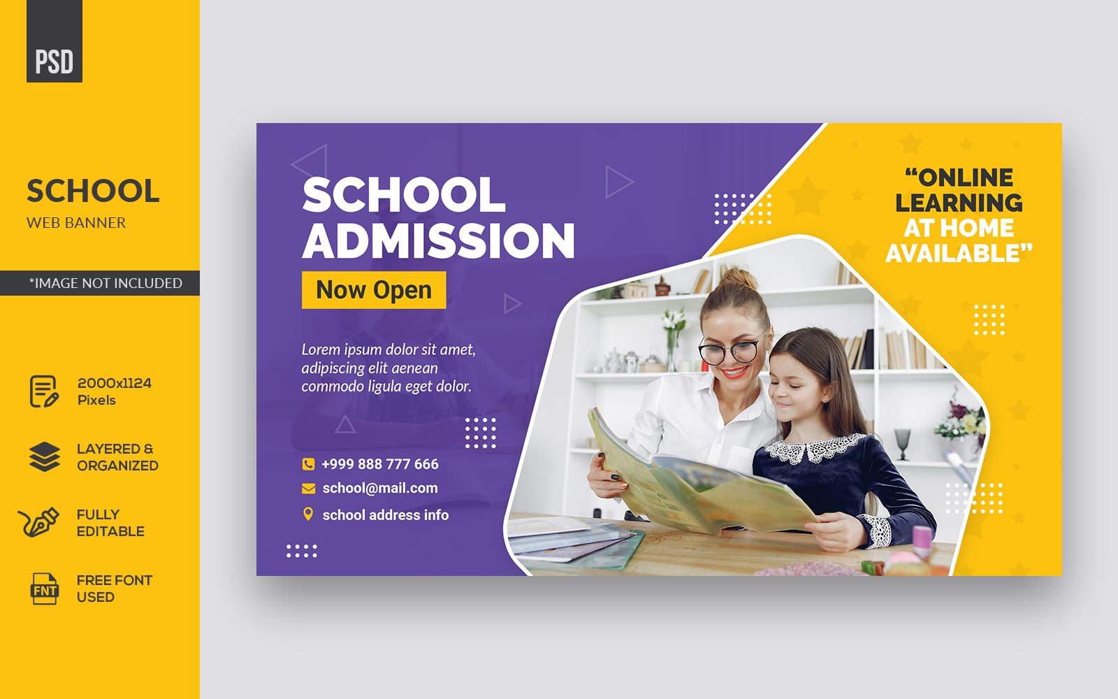 Modern School Education Web Banner And Ads Corporate Identity Template