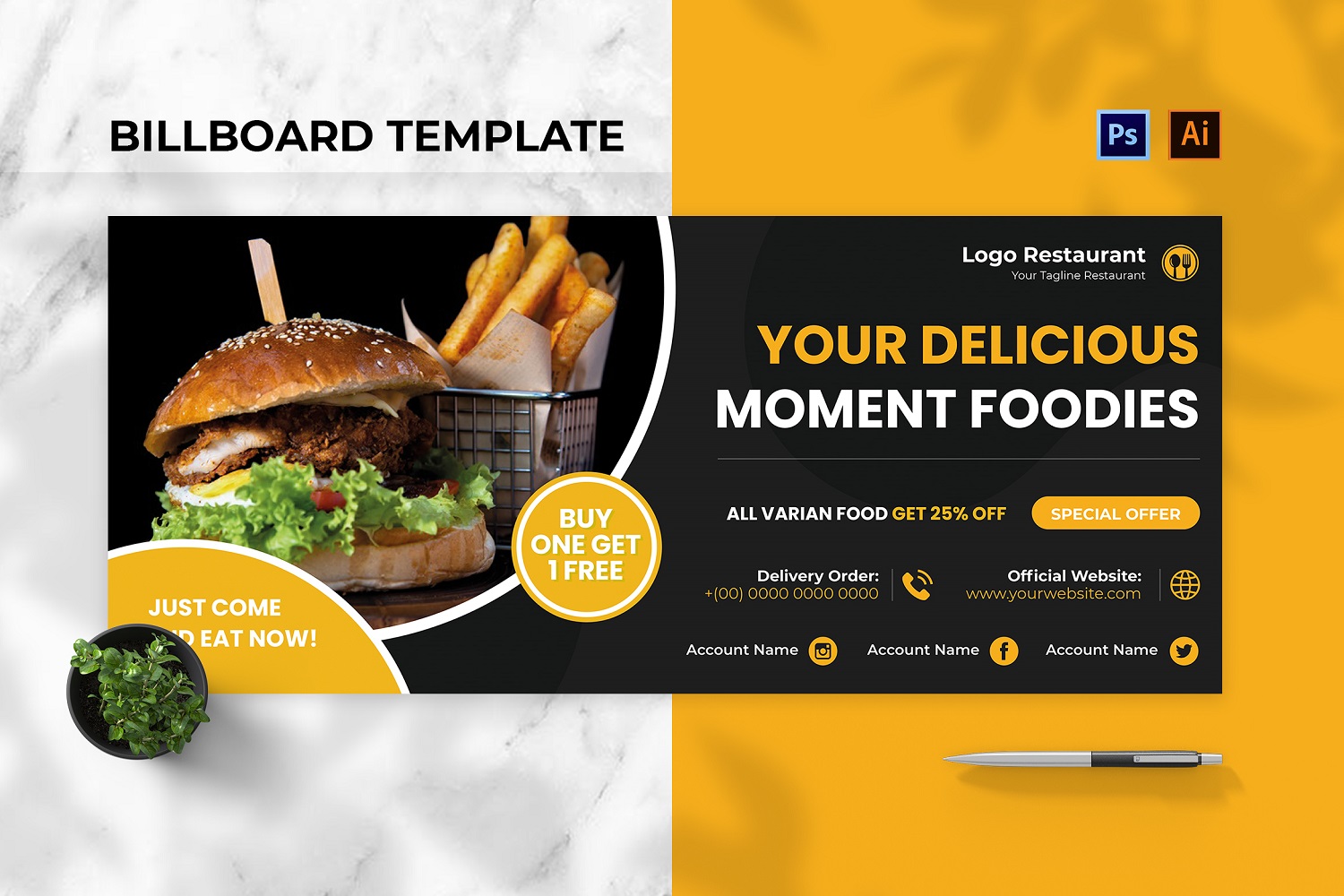 Delicious Food Billboard Landscape