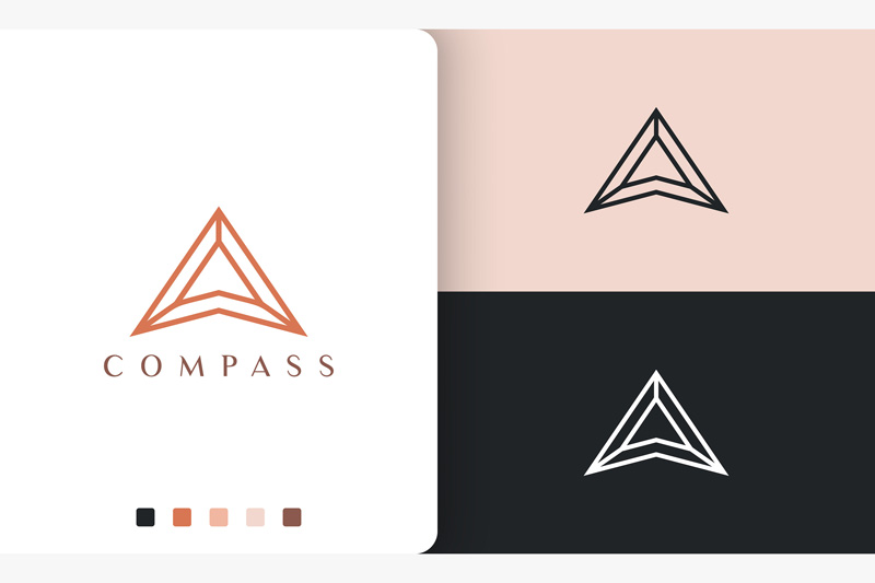 Direction or Compass Logo Modern Style