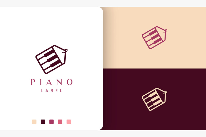 Simple Logo or Label Icon For Piano Shop