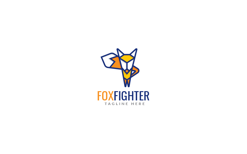 Fox Fighter Logo Design Template