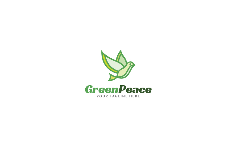 Green Peace Logo Design Template