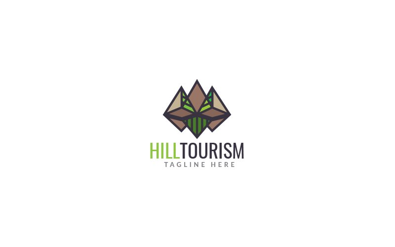 Hill Tourism Logo Design Template