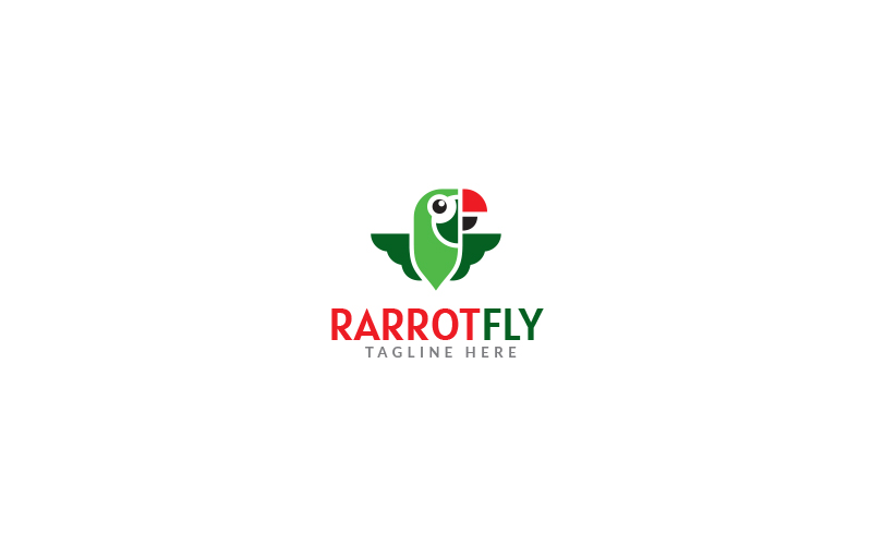 Parrot Fly Logo Design Template