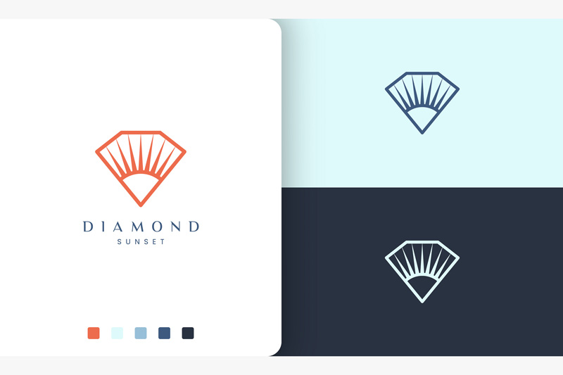 Diamond or Sun Logo in Modern Style