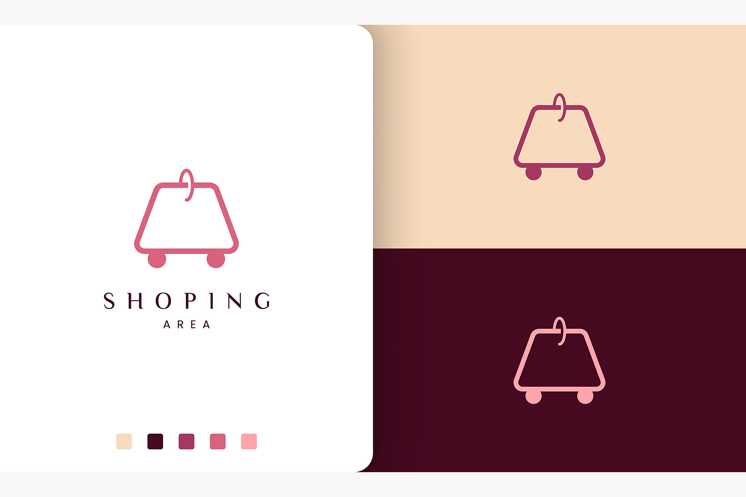 Shopping Bag Logo in Simple Style