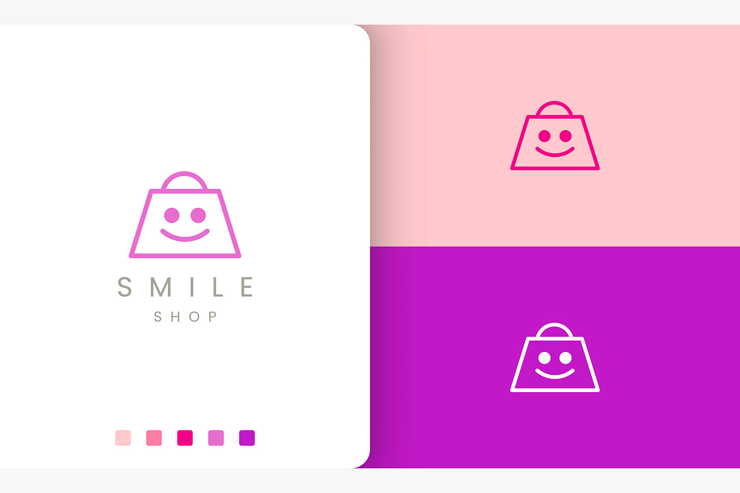 Shopping Bag Smile Logo Simple Modern