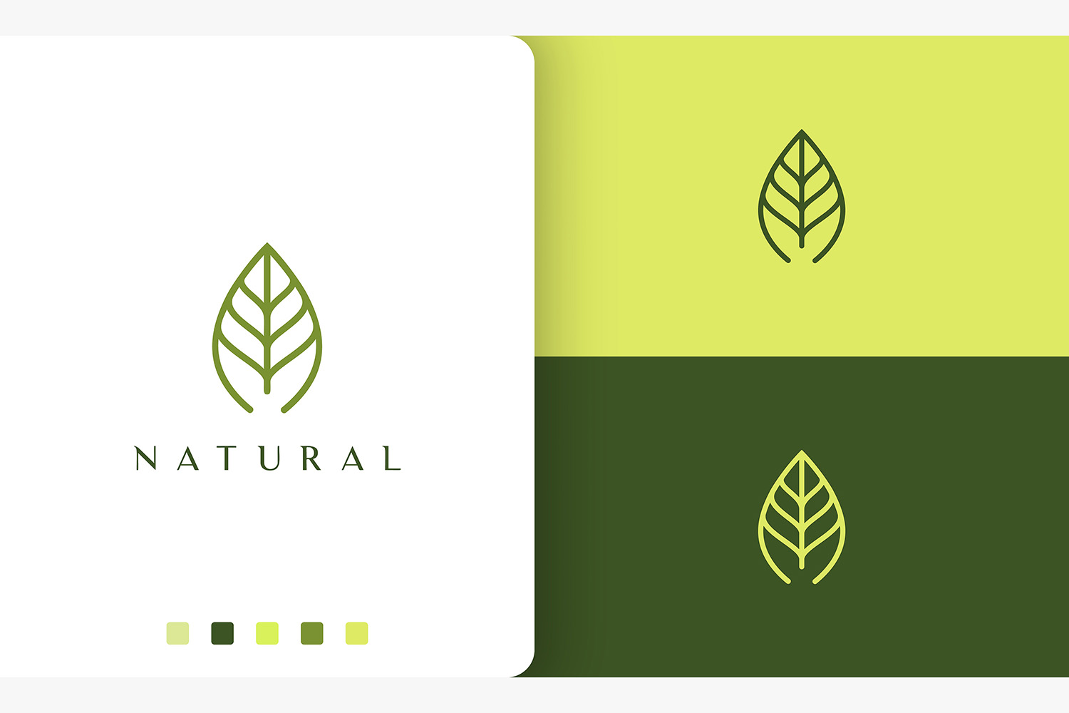 Green Leaf Logo With Simple and Modern