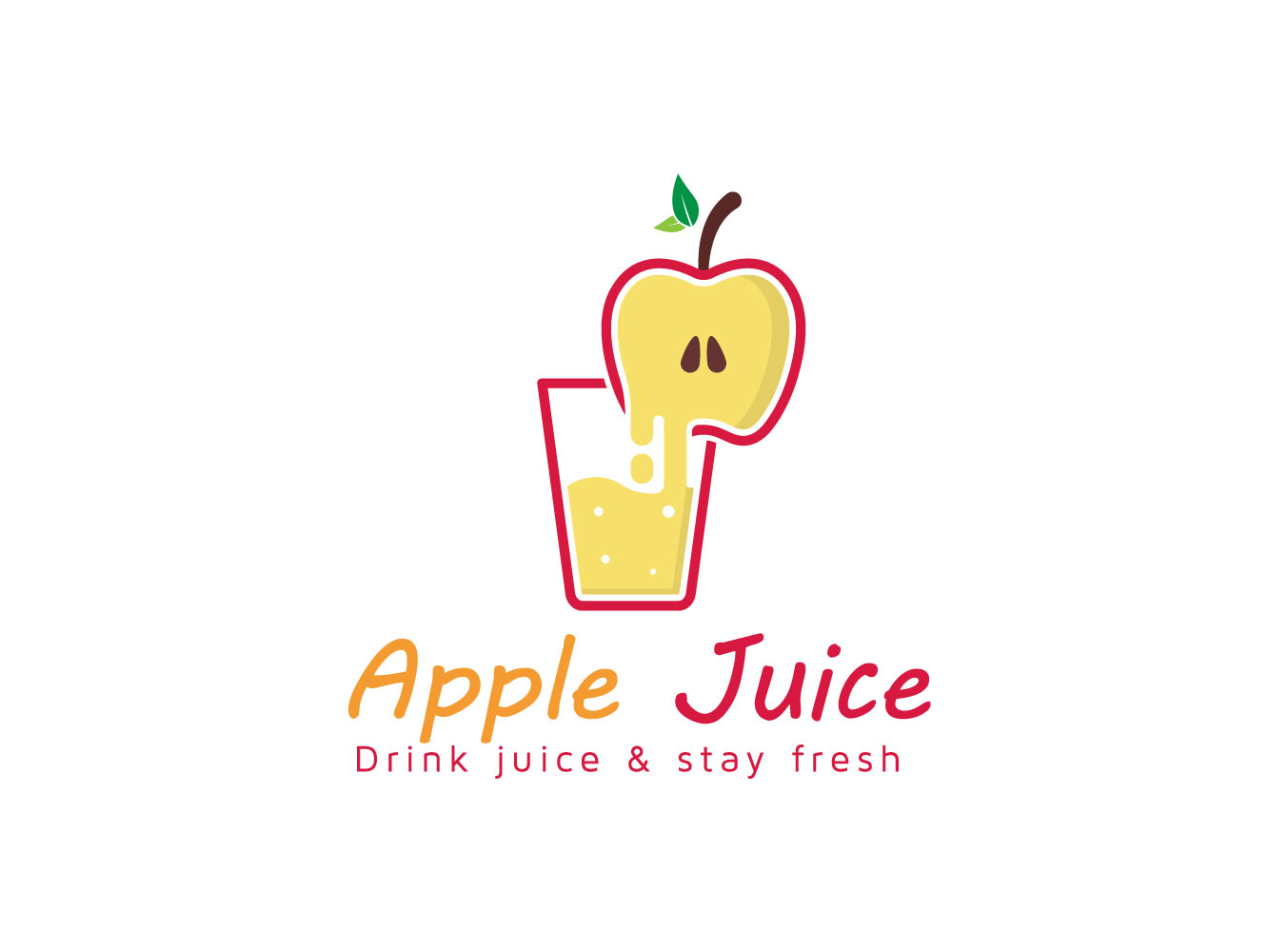 Fruit Juice Logo Concept For Apple Juice