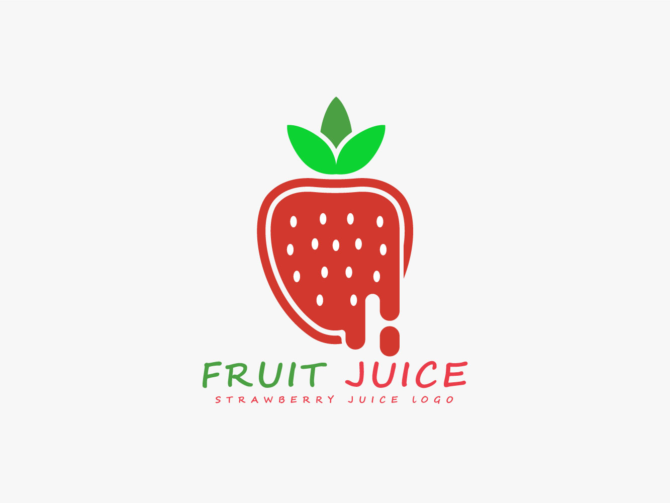 Strawberry Logo Fruit Juice Concept Vector Design Template