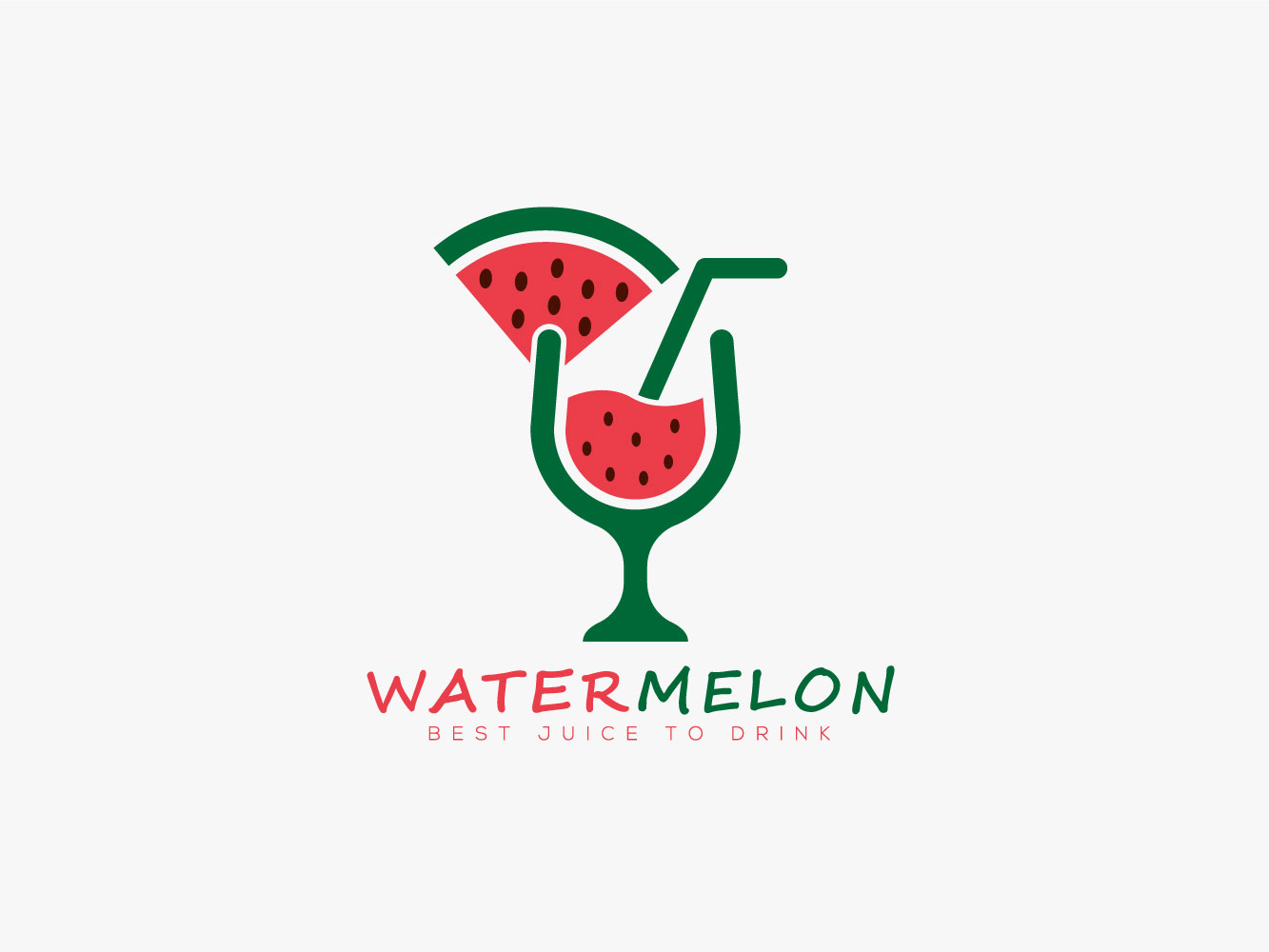 Watermelon Juice Fruit Juice Logo With Glass Vector