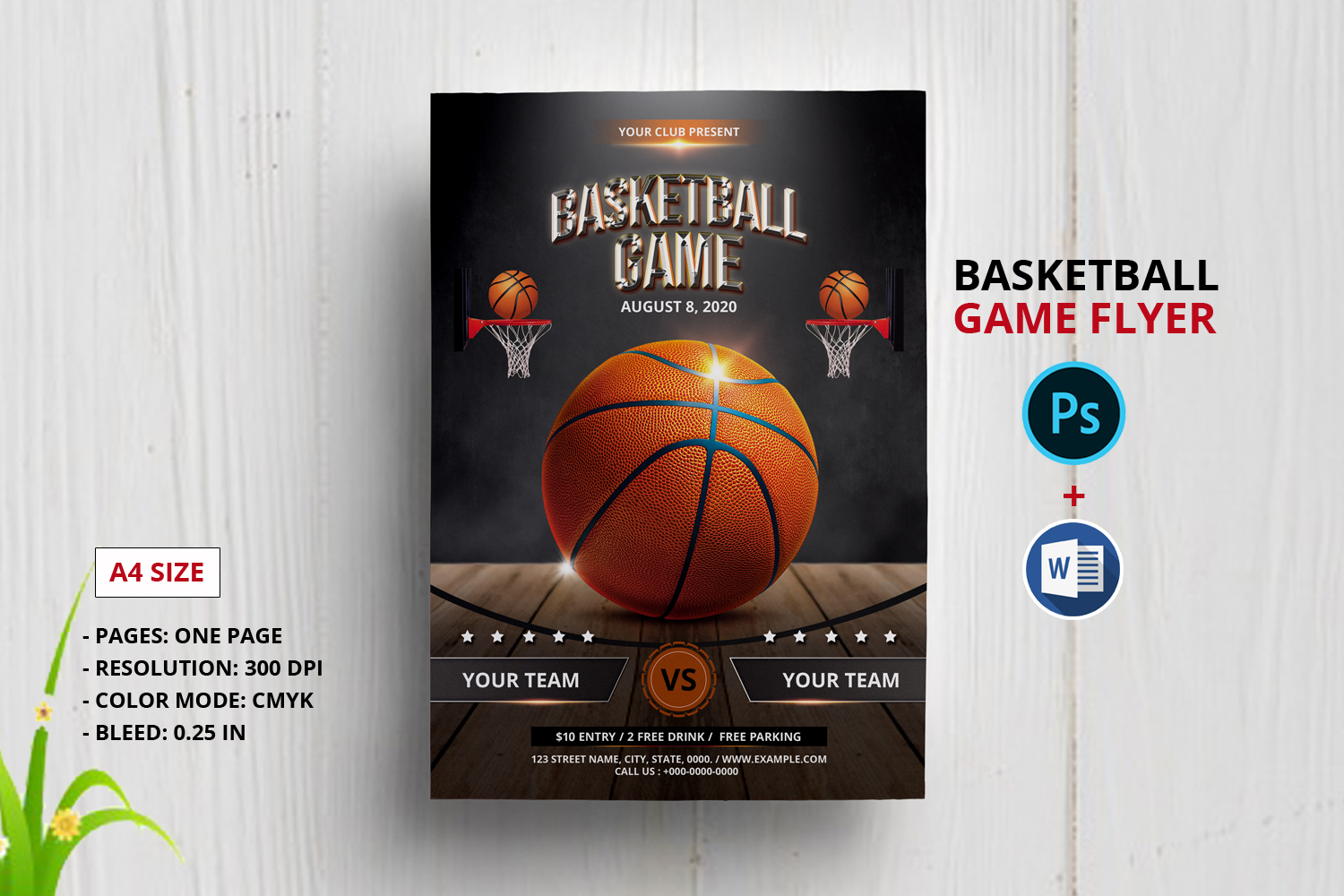 Basketball Tournament Flyer Corporate Identity Template