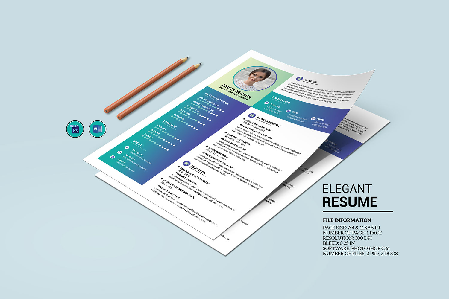 One Page Printable Resume Template