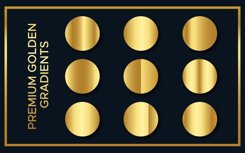 9 Golden Gradients Template Vectors