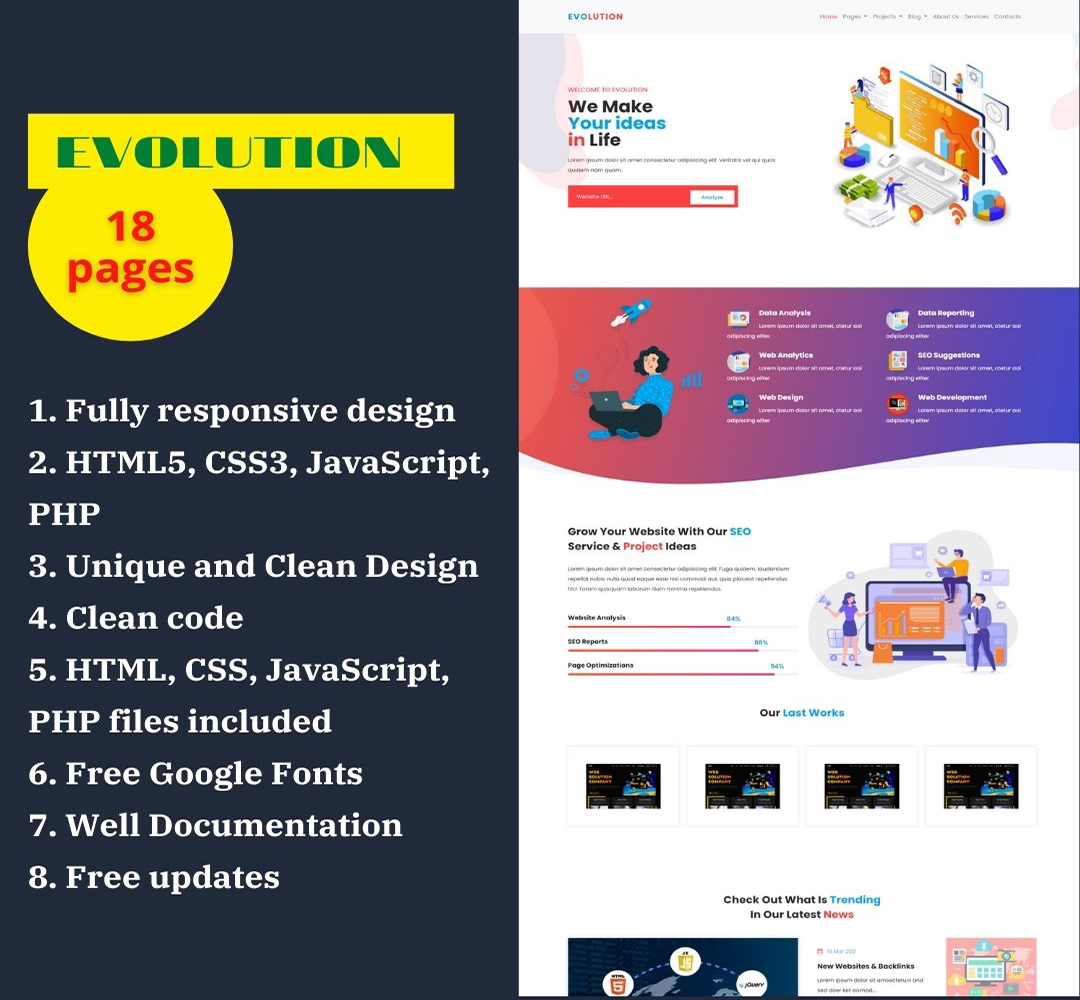 EVOLUTION - Fully Responsive Multi-Page Website Template