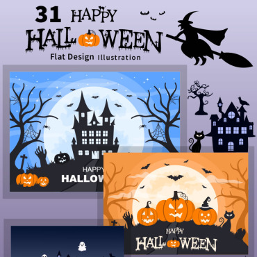 Horror Pumpkin Illustrations Templates 191568