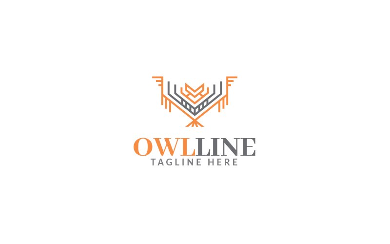Owl Line Logo Design Template