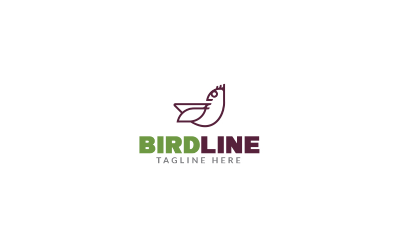 Bird Line Logo Design Template